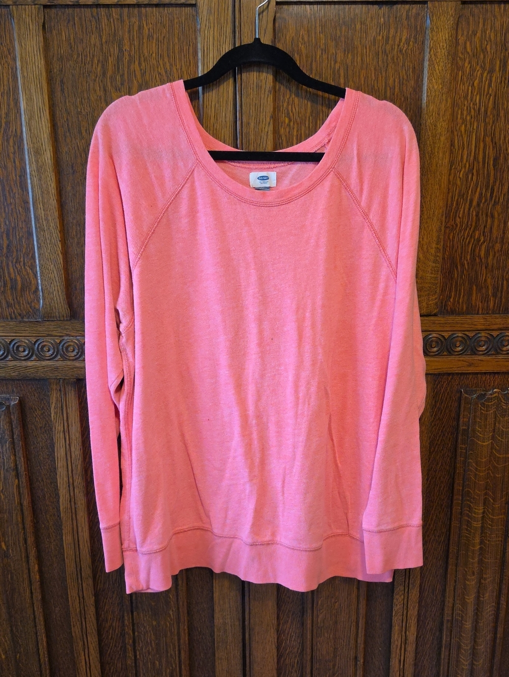 Old Navy Coral Pink Long-Sleeve Pullover Sweatshirt